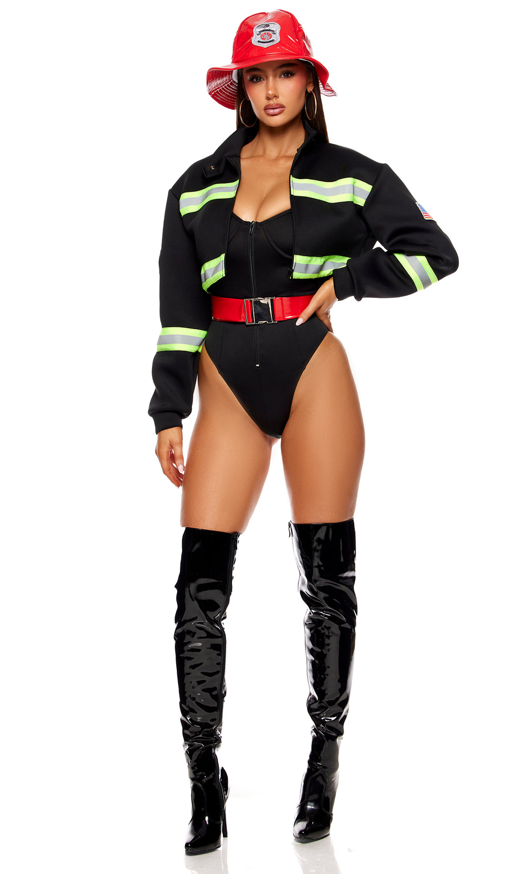 fire lady fancy dress Leg Avenue Hot Zone Honey Firefighter Women's Fancy-Dress Costume for Adult, XXS